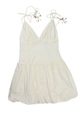 Dress To Rio De Janeiro Cotton Balloon Dress in Off White